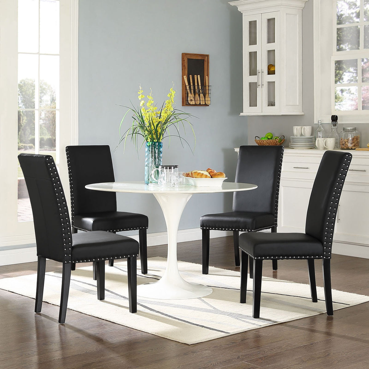 Black Faux Leather Dining Chair F842712