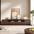 78.8 Inch Dark Brown Walnut TV Stand with Storage X4137