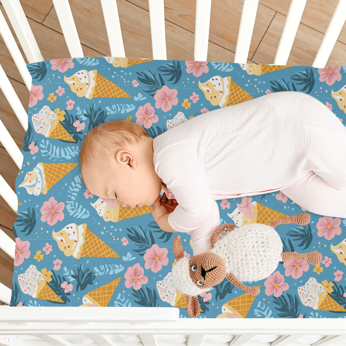 Soft Breathable Microfiber Fitted Crib Sheet R1257