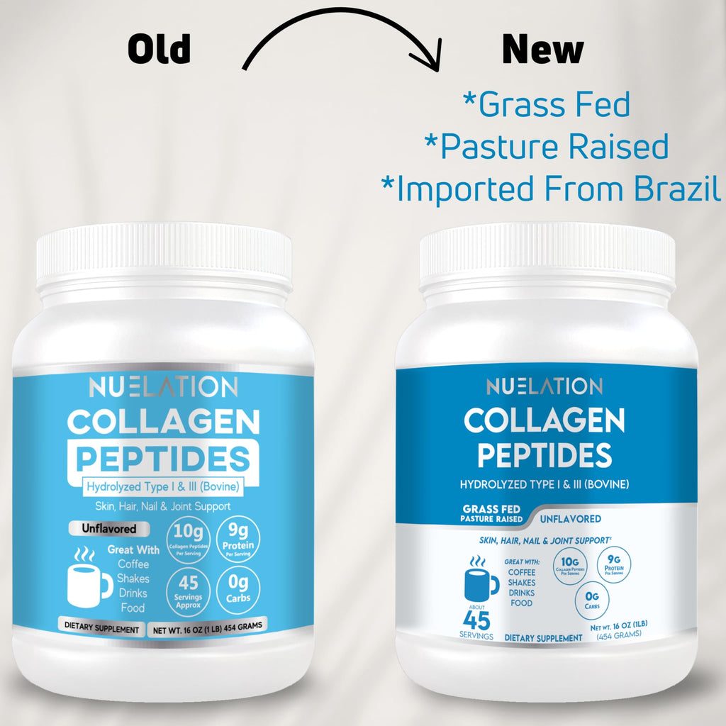 Grass Fed Hydrolyzed Bovine Collagen Peptides Powder 1LB Unflavored G14549