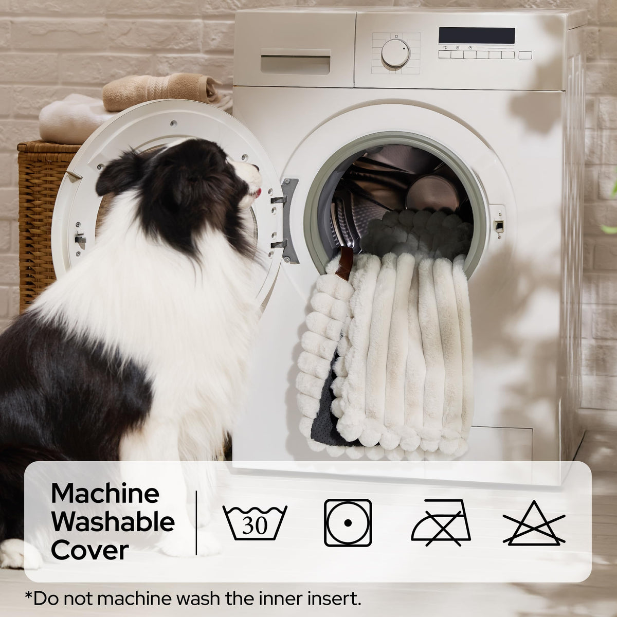 Cream Washable Dog Bed E83386
