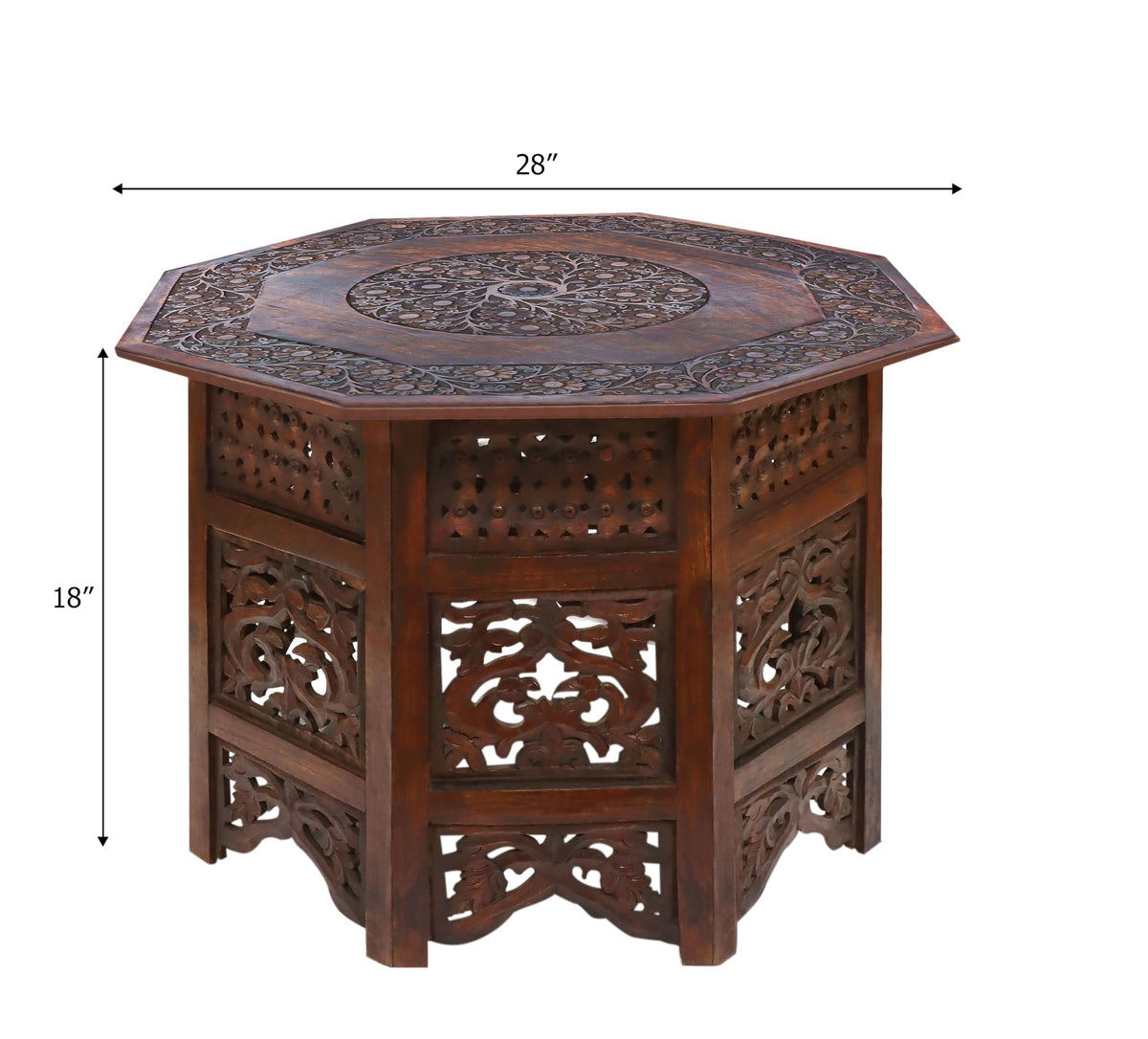 Solid Wood Folding Octagon Coffee Table P730686