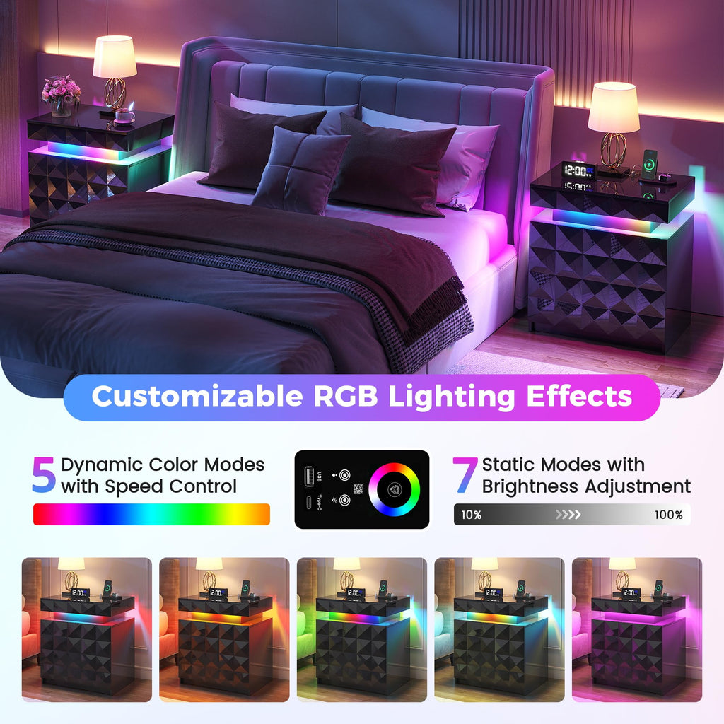 LED Night Stand with Charging Station M903079