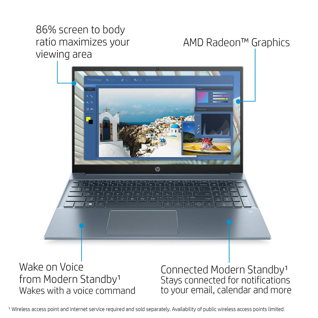 15.6" FHD Laptop AMD Ryzen 5 5500U 8GB 512GB SSD Windows 10 Horizon Blue I41184