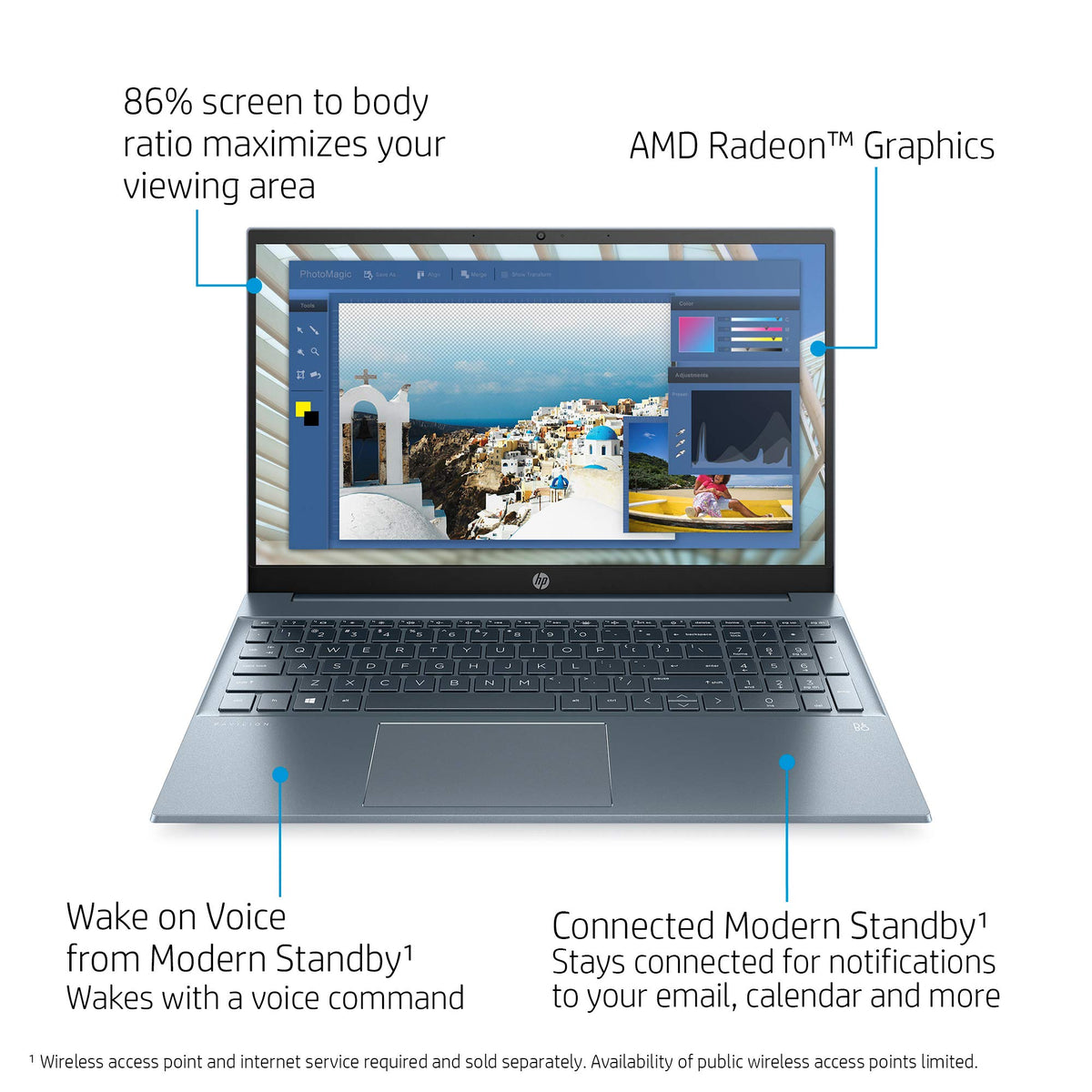 15.6" FHD Laptop AMD Ryzen 5 5500U 8GB 512GB SSD Windows 10 Horizon Blue I41184