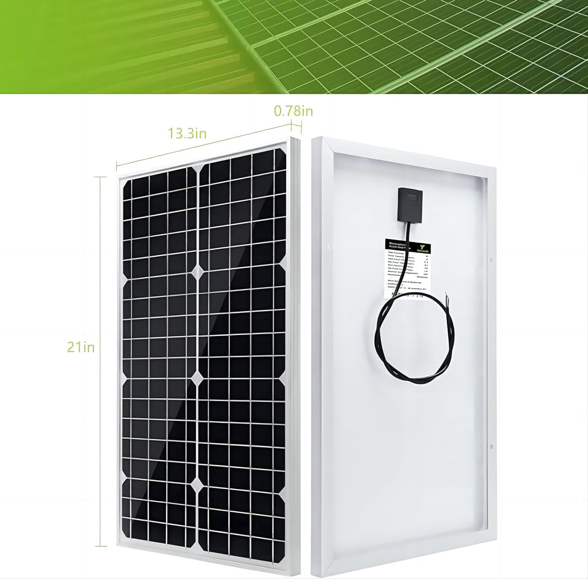 30W 12V Solar Panel Kit with Controller and Mount Bracket U879
