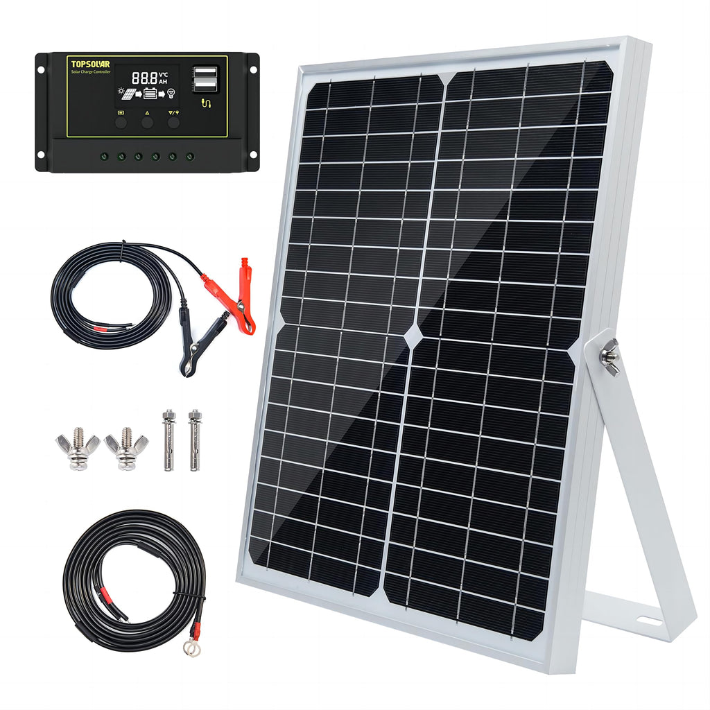 30W 12V Solar Panel Kit with Controller and Mount Bracket U879
