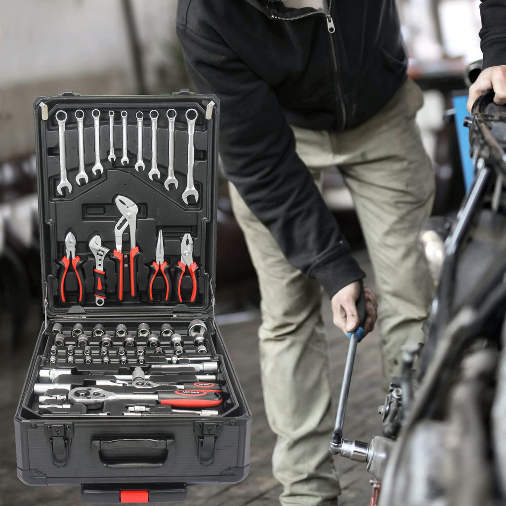 899pcs Rolling Tool Box Set with 4 Drawer Organizer Storage Case G58489