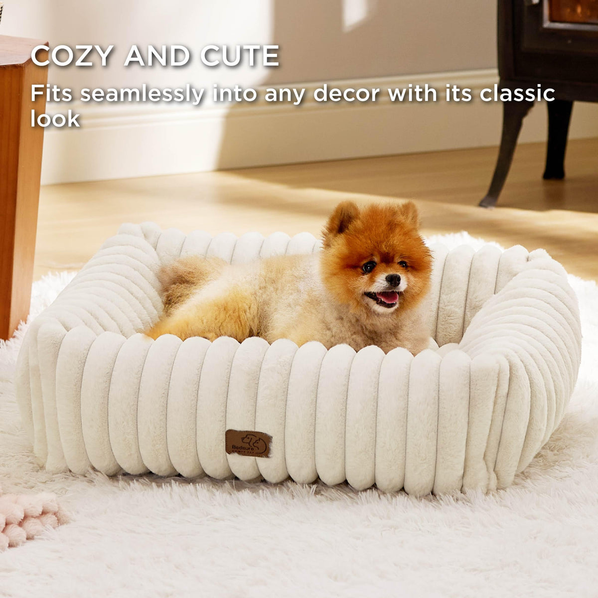 Cream Washable Dog Bed E83386