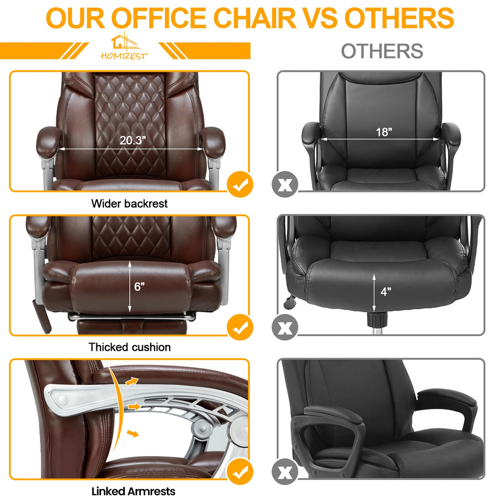 Brown Heated Massage Office Chair with Footrest C4532