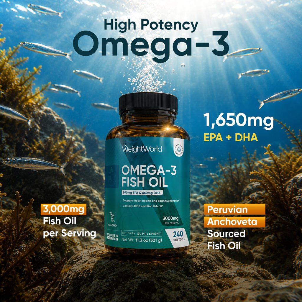 Omega 3 Fish Oil 3000mg 240 Softgels L143829