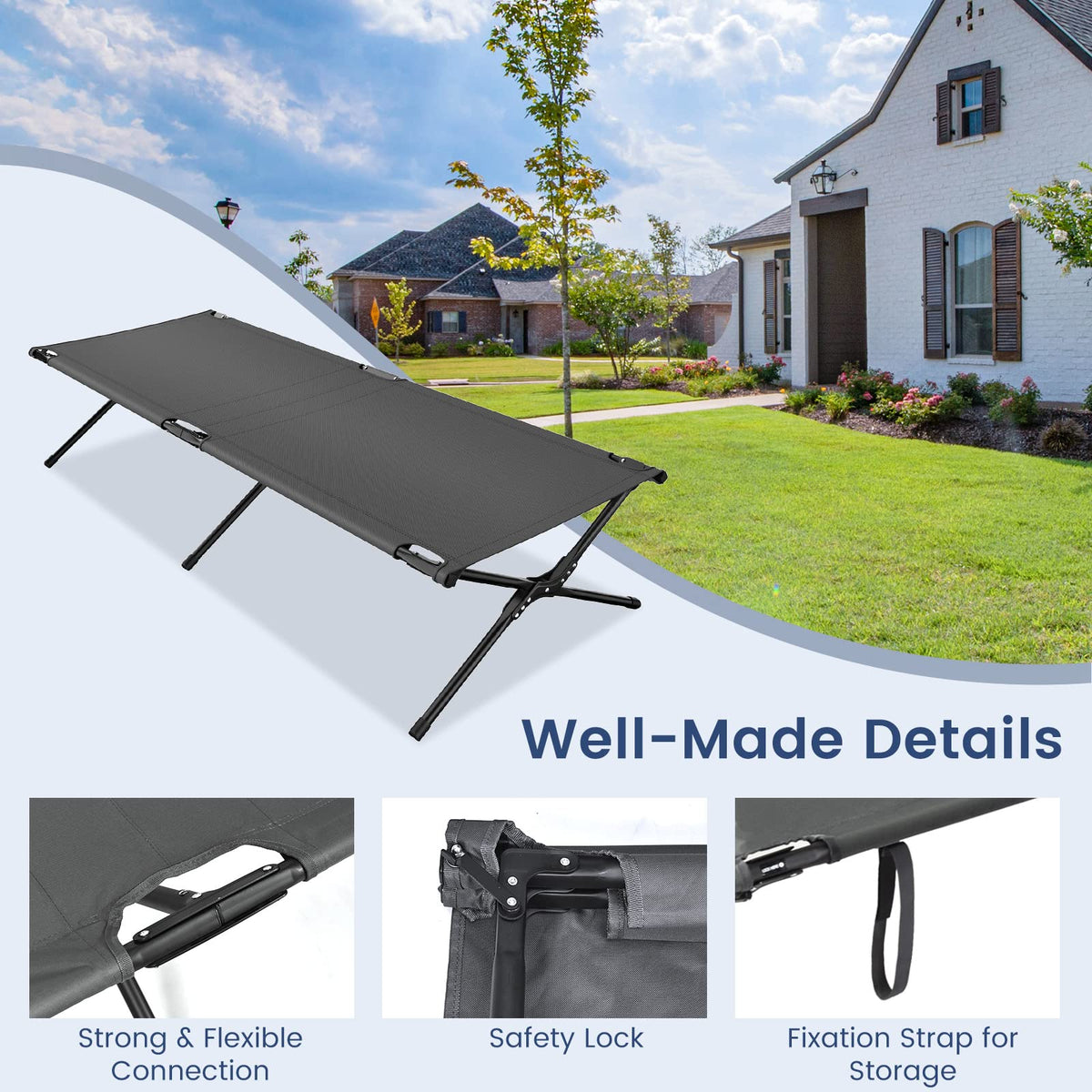 Folding Camping Cot with Carrying Bag X279