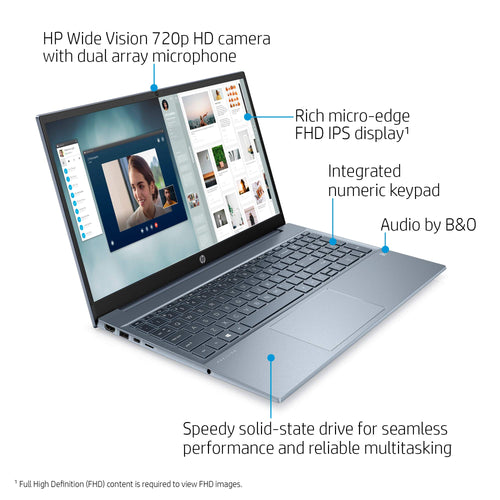 15.6" FHD Laptop AMD Ryzen 5 5500U 8GB 512GB SSD Windows 10 Horizon Blue I41184