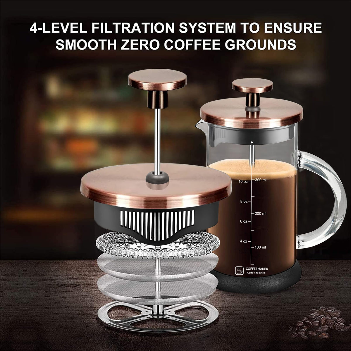 12 Ounce Stainless Steel French Press Coffee Maker F950522