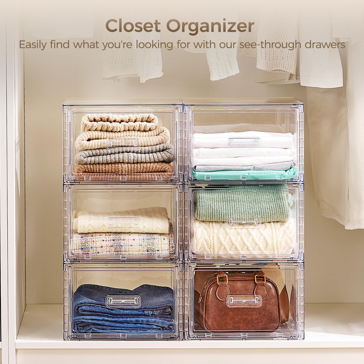 Clear Stackable Storage Drawers 4 Pack 15QT O467
