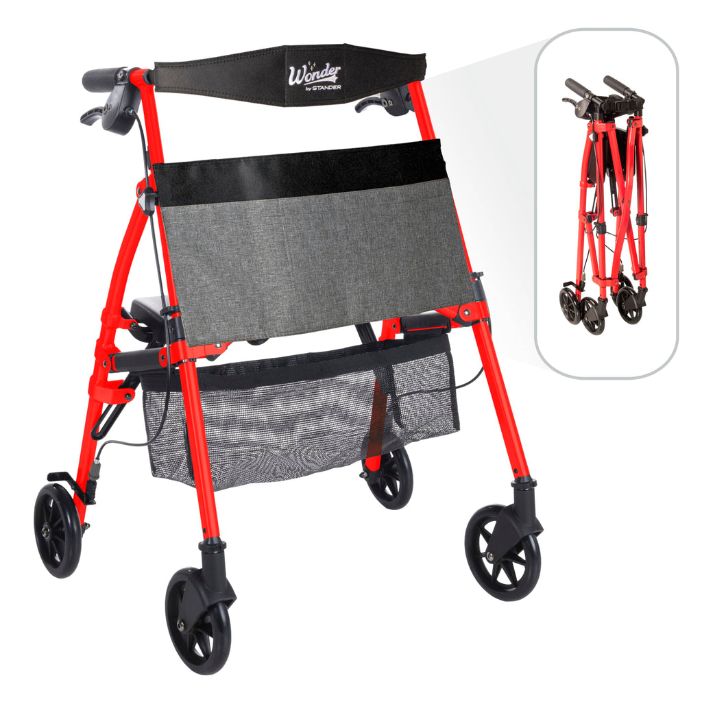 Lightweight Folding Mobility Aid with Four Wheels and Seat R92981