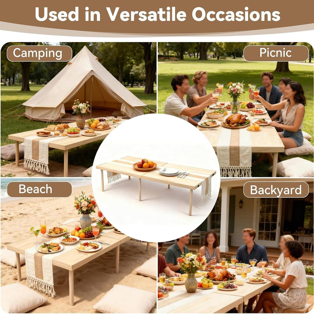 Wood Low Folding Picnic Table Y396