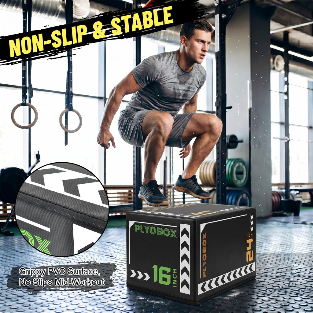 3-in-1 Plyometric Jump Box with 16/20/24" Heights J721