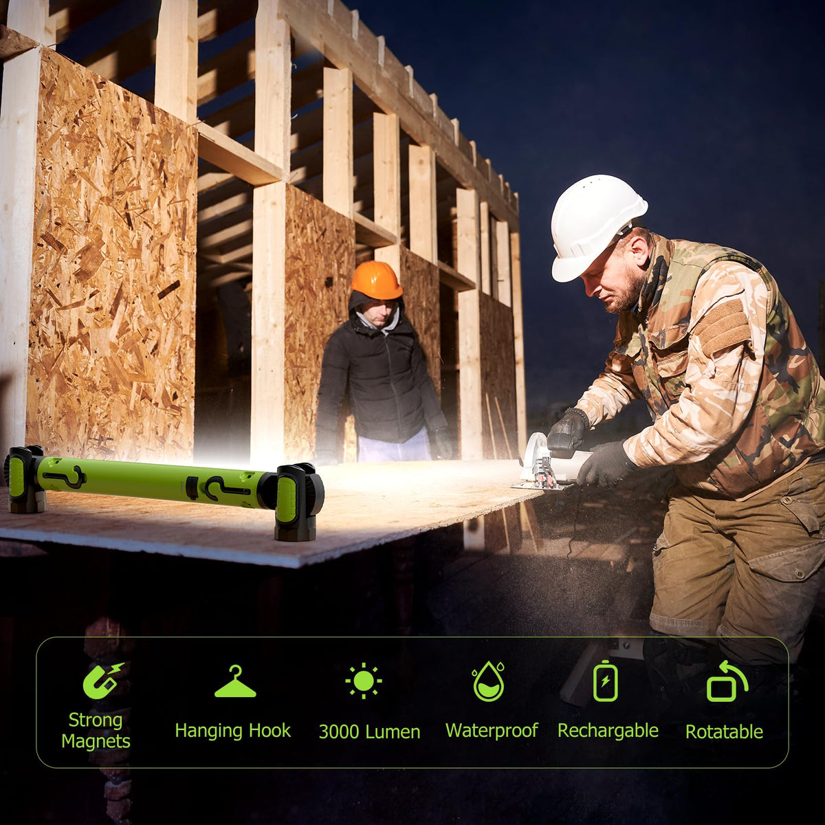 3000LM Magnetic Rechargeable LED Work Light J2914