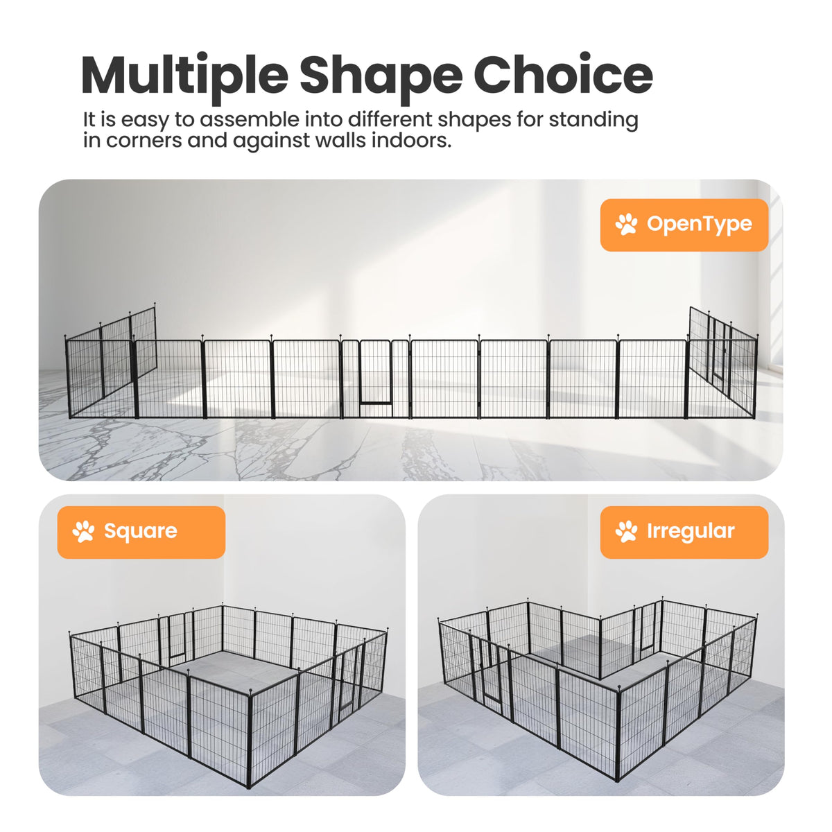 32 Inch 16 Panels Black Dog Playpen V1374