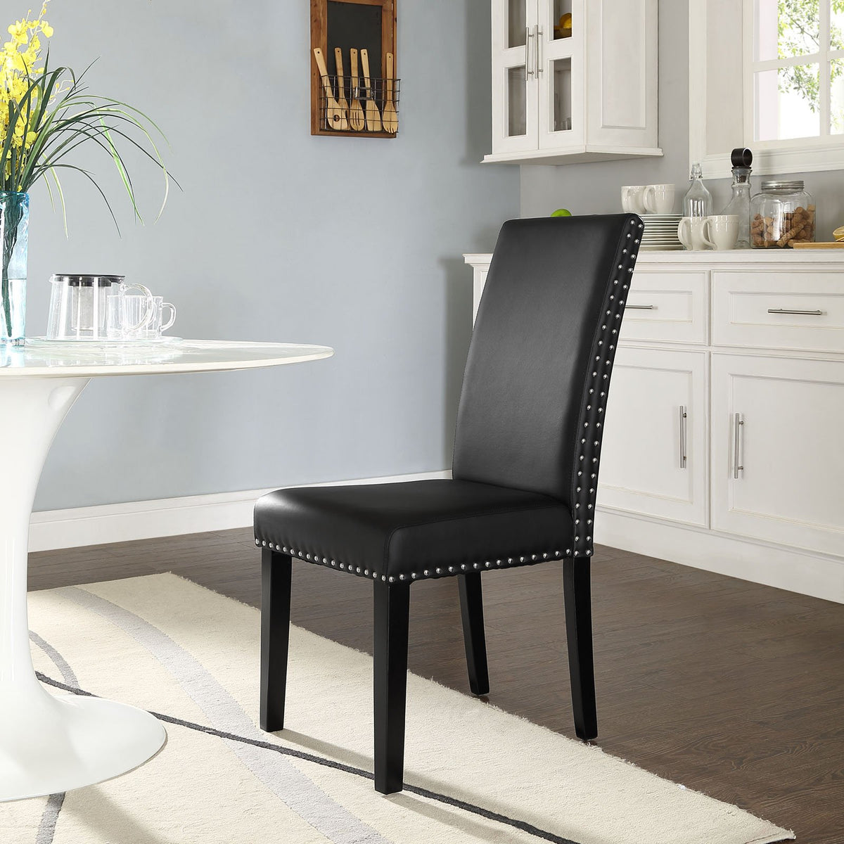 Black Faux Leather Dining Chair F842712