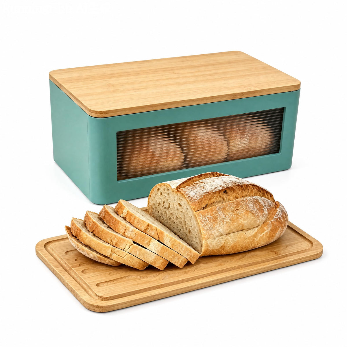 Wooden Bread Box with Cutting Board E46474