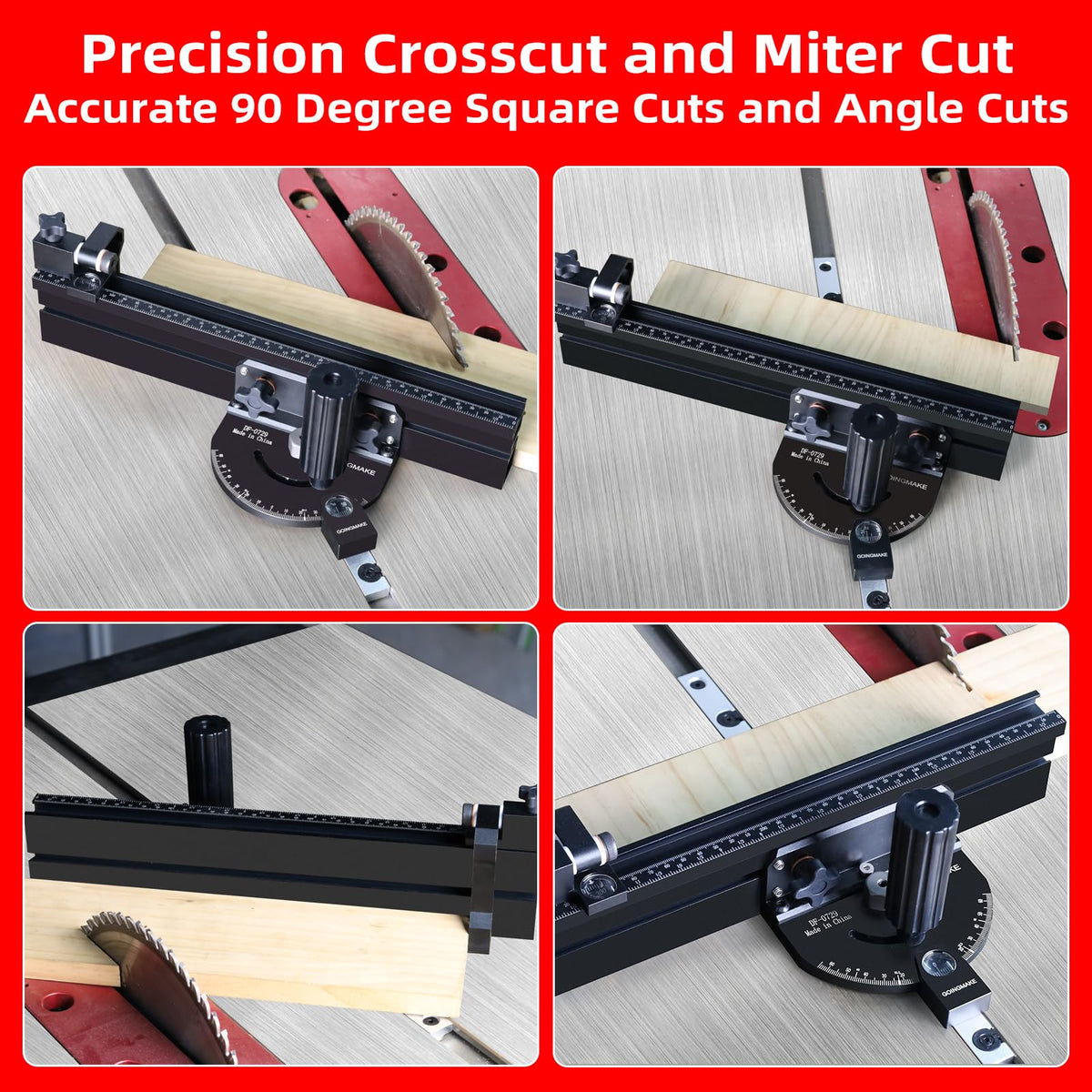 Compact Table Saw Miter Gauge with 14 Inch Fence U499