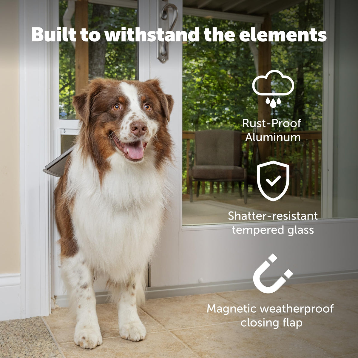 Sliding Glass Pet Door, Large, White U4942