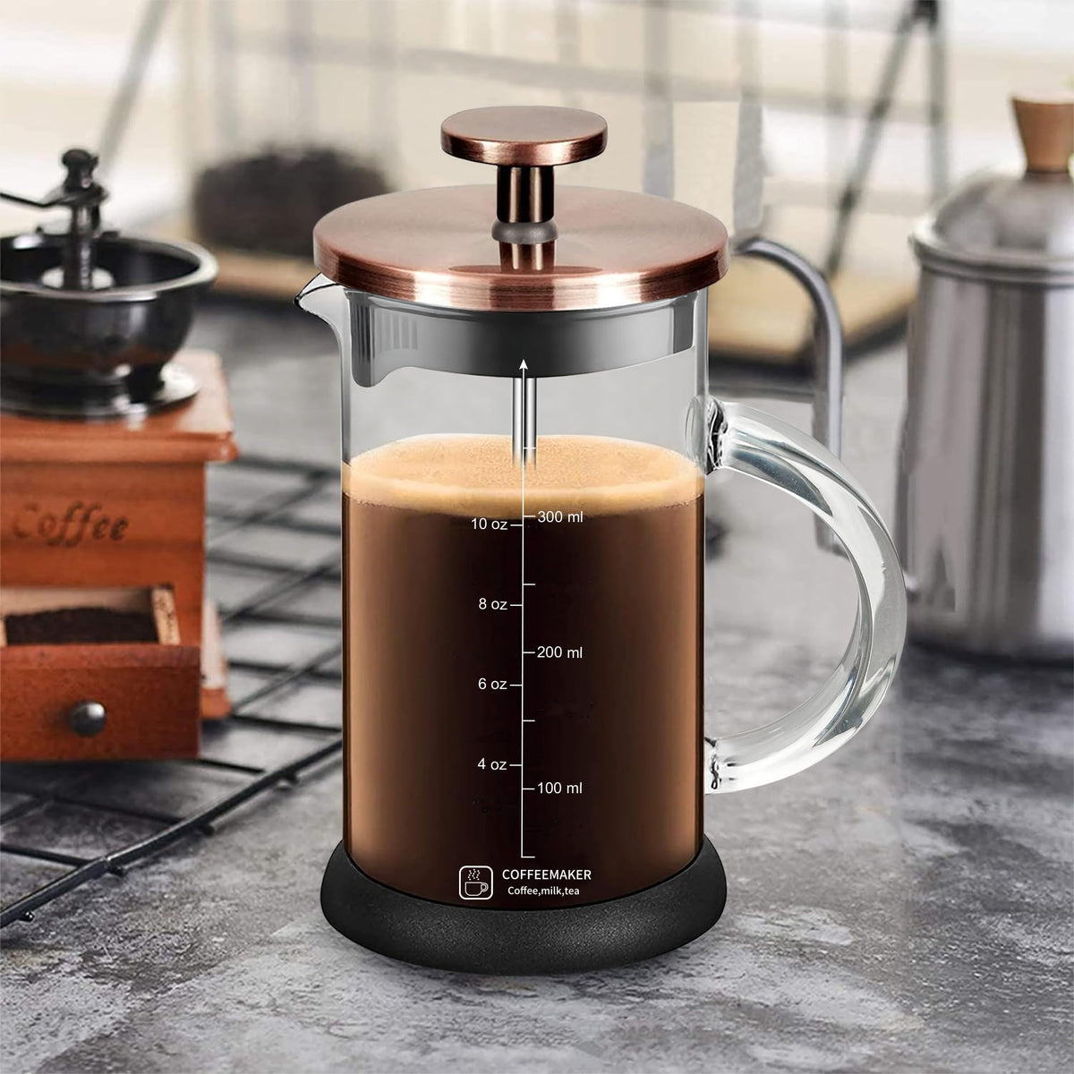 12 Ounce Stainless Steel French Press Coffee Maker F950522