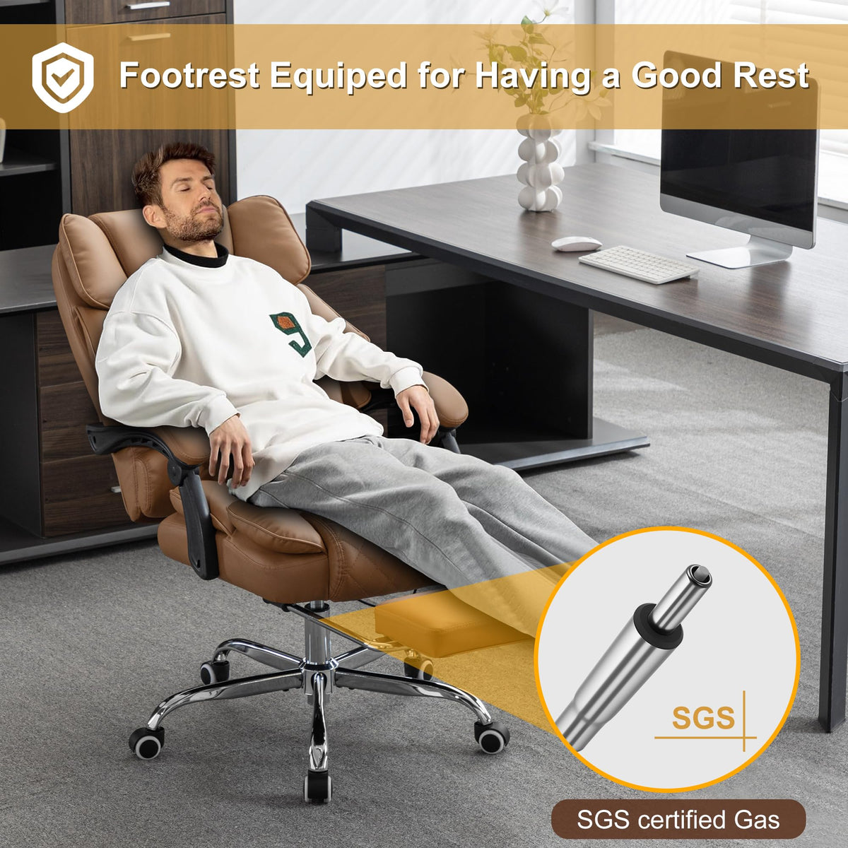 Heated Reclining Office Chair with Footrest B152