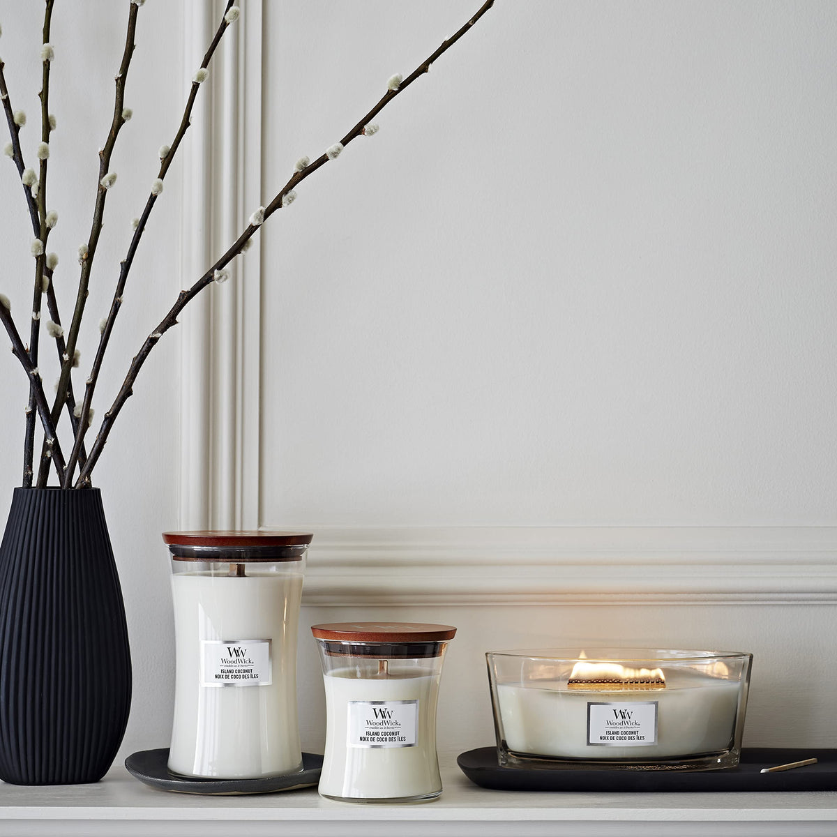 Island Coconut Scented Candle with Crackling Wick H434329