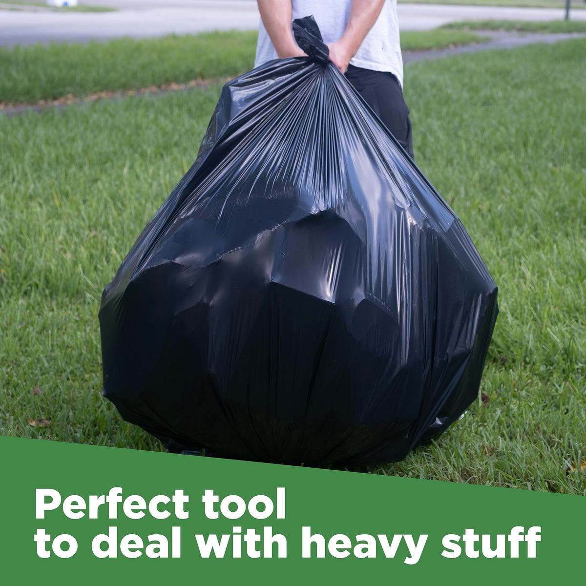 95 Gallon Heavy Duty Contractor Trash Bags, 25 Ct, Black, 1.2 Mil Z6551