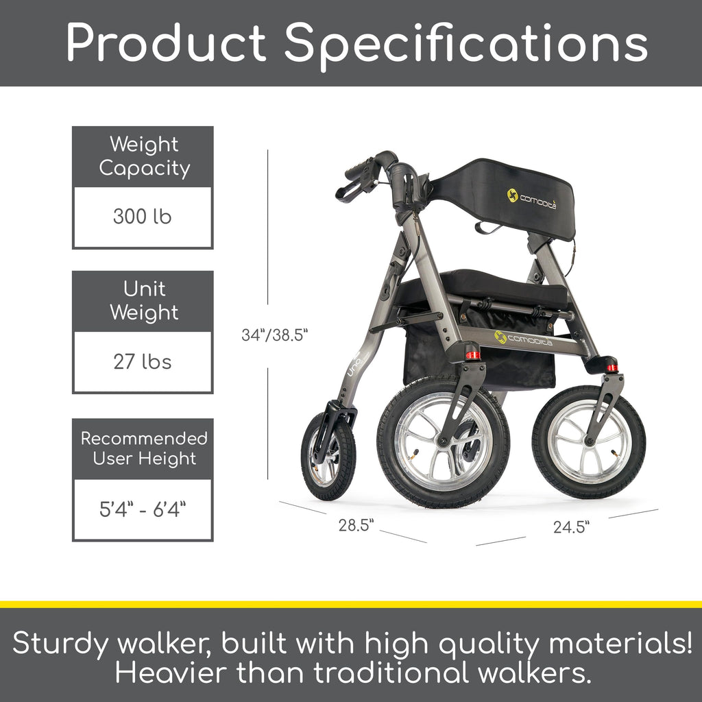 All Terrain Rolling Walker with Pneumatic Tires D48776