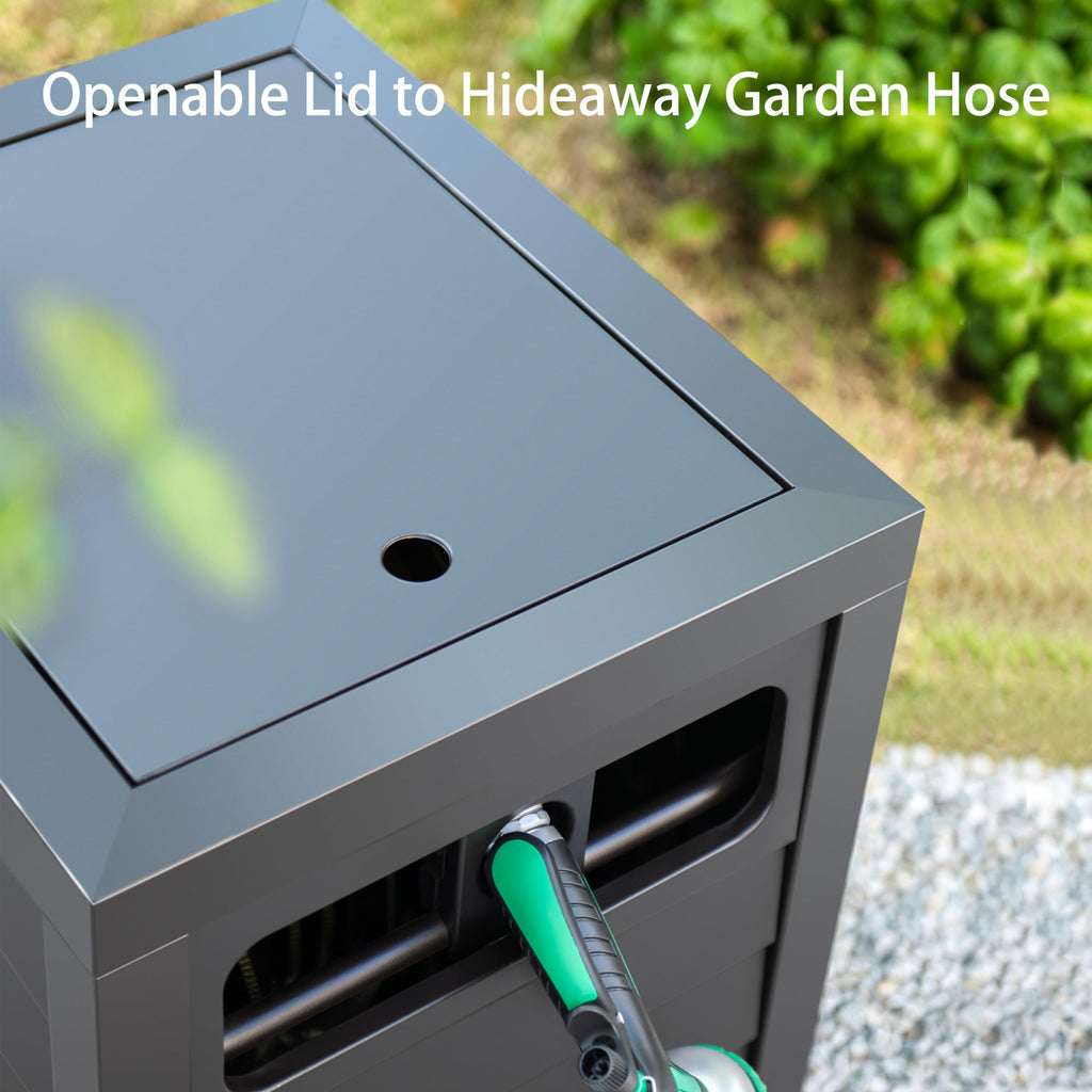 Metal Garden Hose Reel Deck Box, 150ft Capacity Q663757