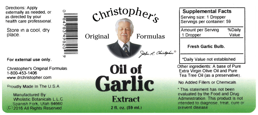 Garlic Oil Extract 2 oz Herbal Supplement A57836