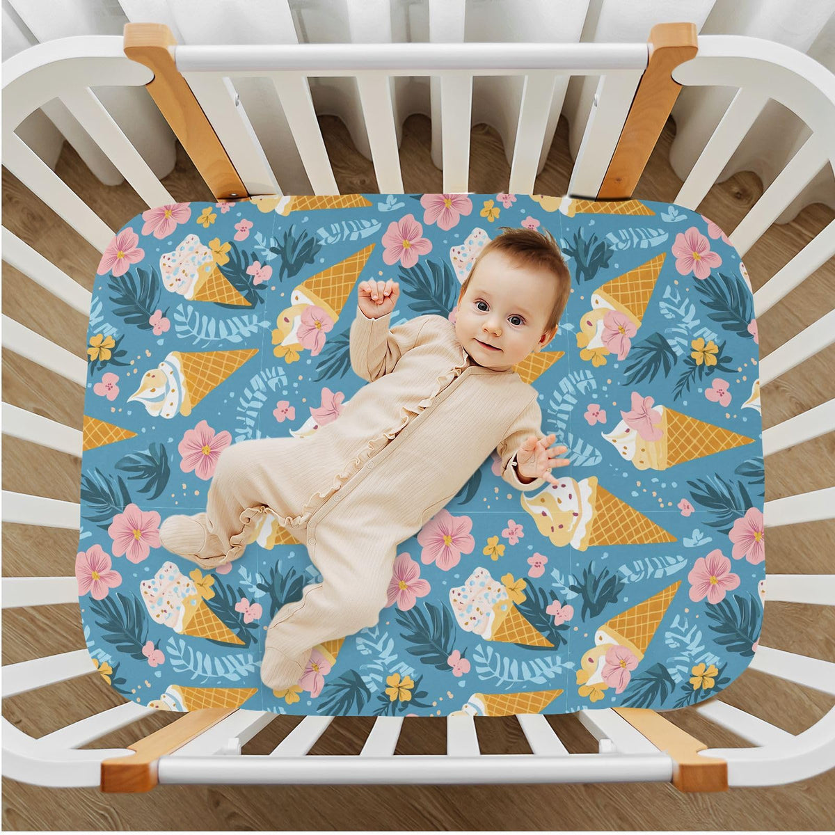 Soft Breathable Microfiber Fitted Crib Sheet R1257