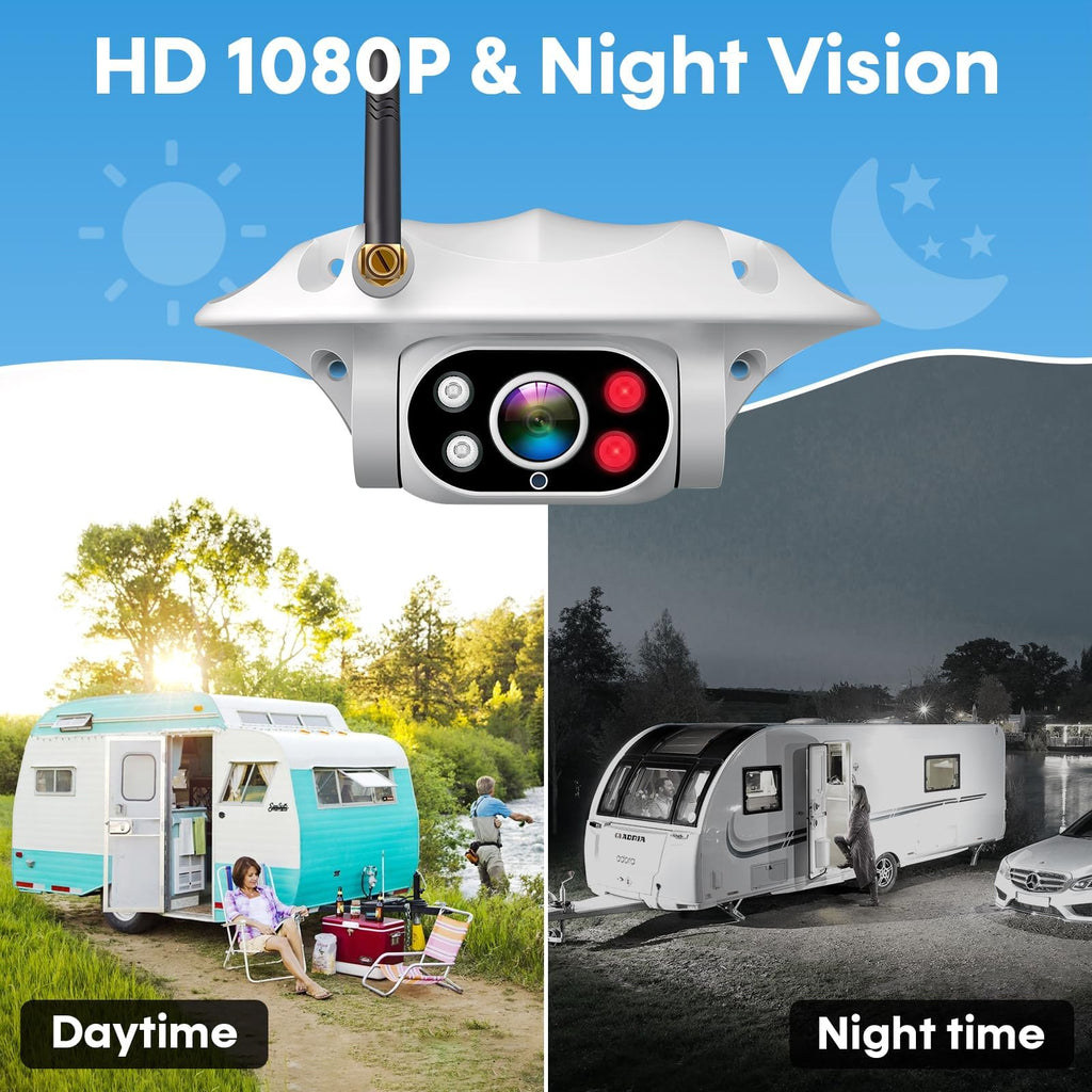 Wireless RV Backup Camera 1080P HD with 7″ DVR Monitor O7370