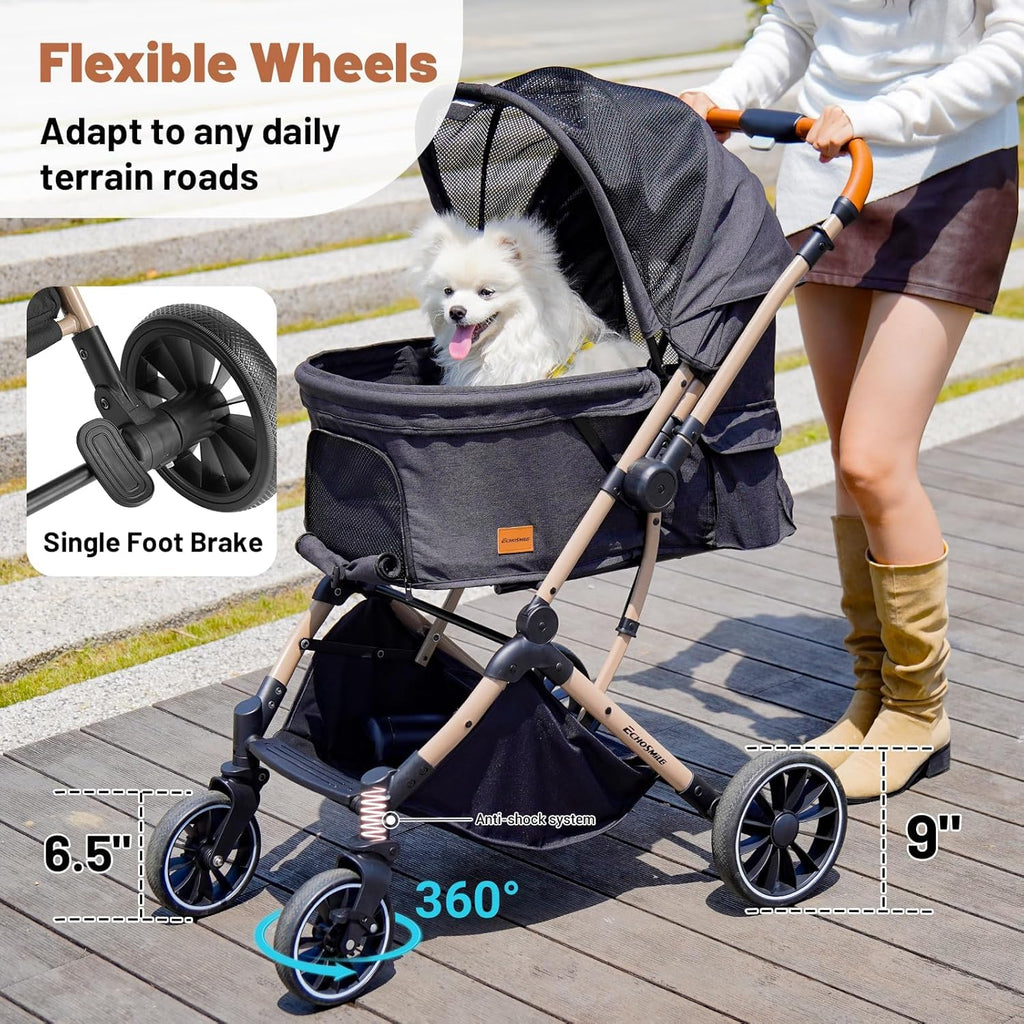4-Wheel Pet Stroller with Reversible Handle H32268