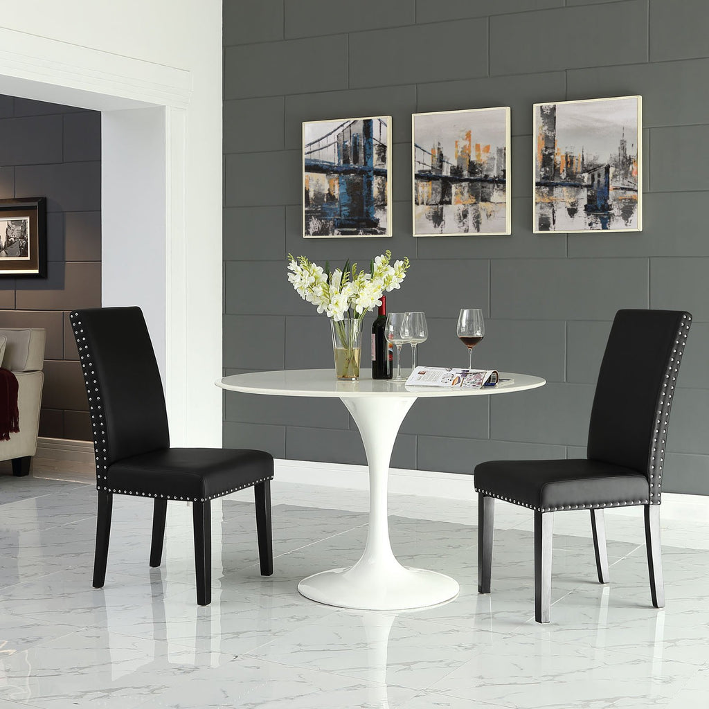 Black Faux Leather Dining Chair F842712