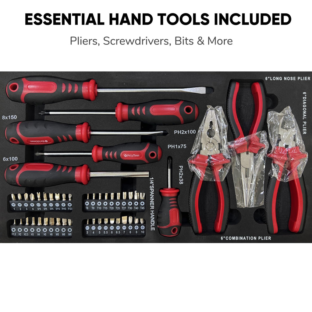 3-Drawer Steel Tool Chest with 439-Piece Mechanics Tool Set P5013