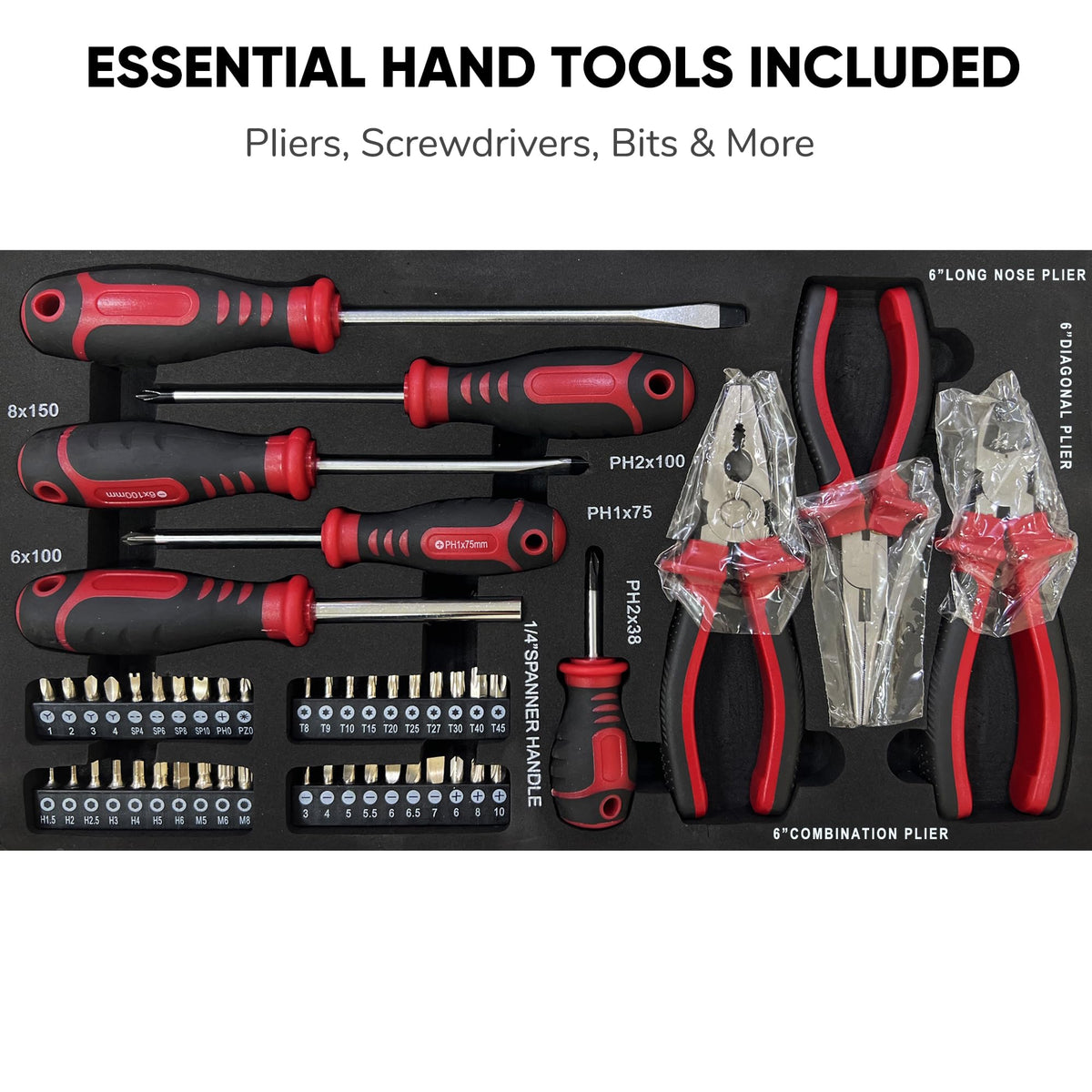 3-Drawer Steel Tool Chest with 439-Piece Mechanics Tool Set P5013