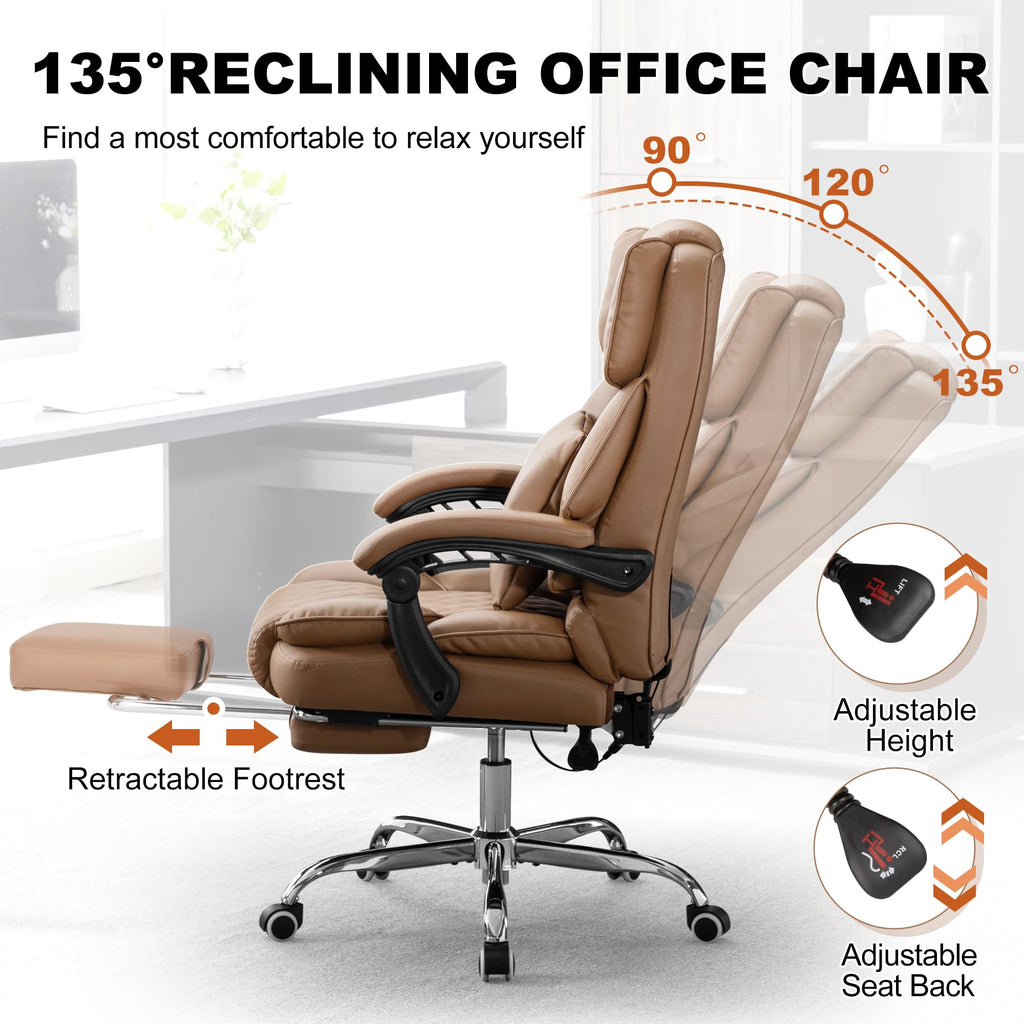 Heated Reclining Office Chair with Footrest B152