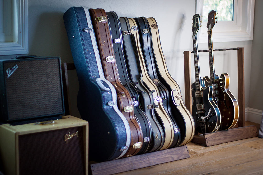 Folding Hardwood Guitar Case Rack W2076