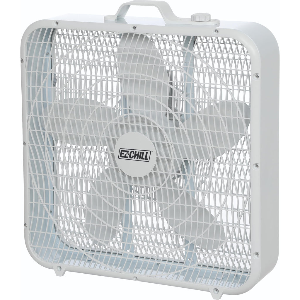20-Inch Portable Box Fan with 3-Speed Control White O177