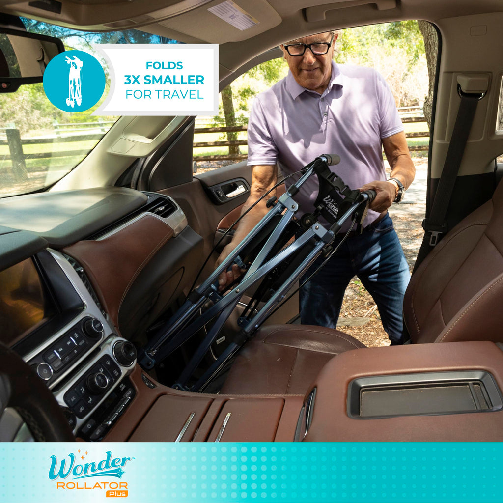 Lightweight Folding Mobility Aid with Four Wheels and Seat R92981
