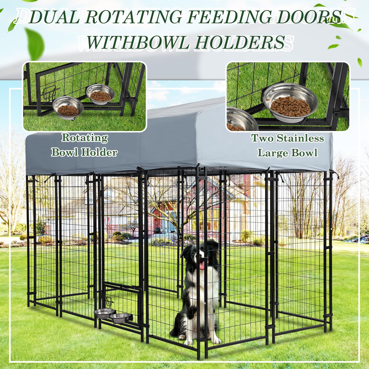 8x4x5.7 FT Heavy Duty Outdoor Dog Kennel with Roof G592365