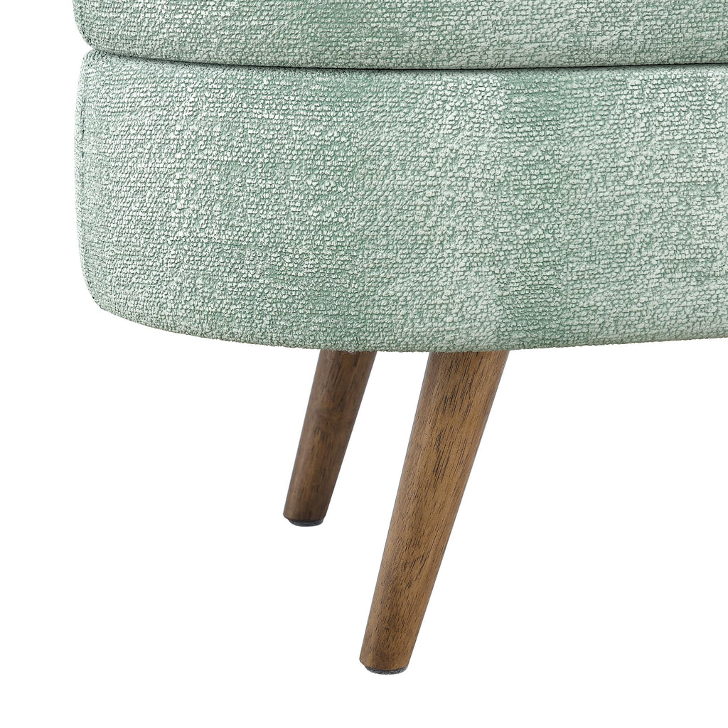 Oval Storage Bench with Rubber Wood Legs Gray L55675