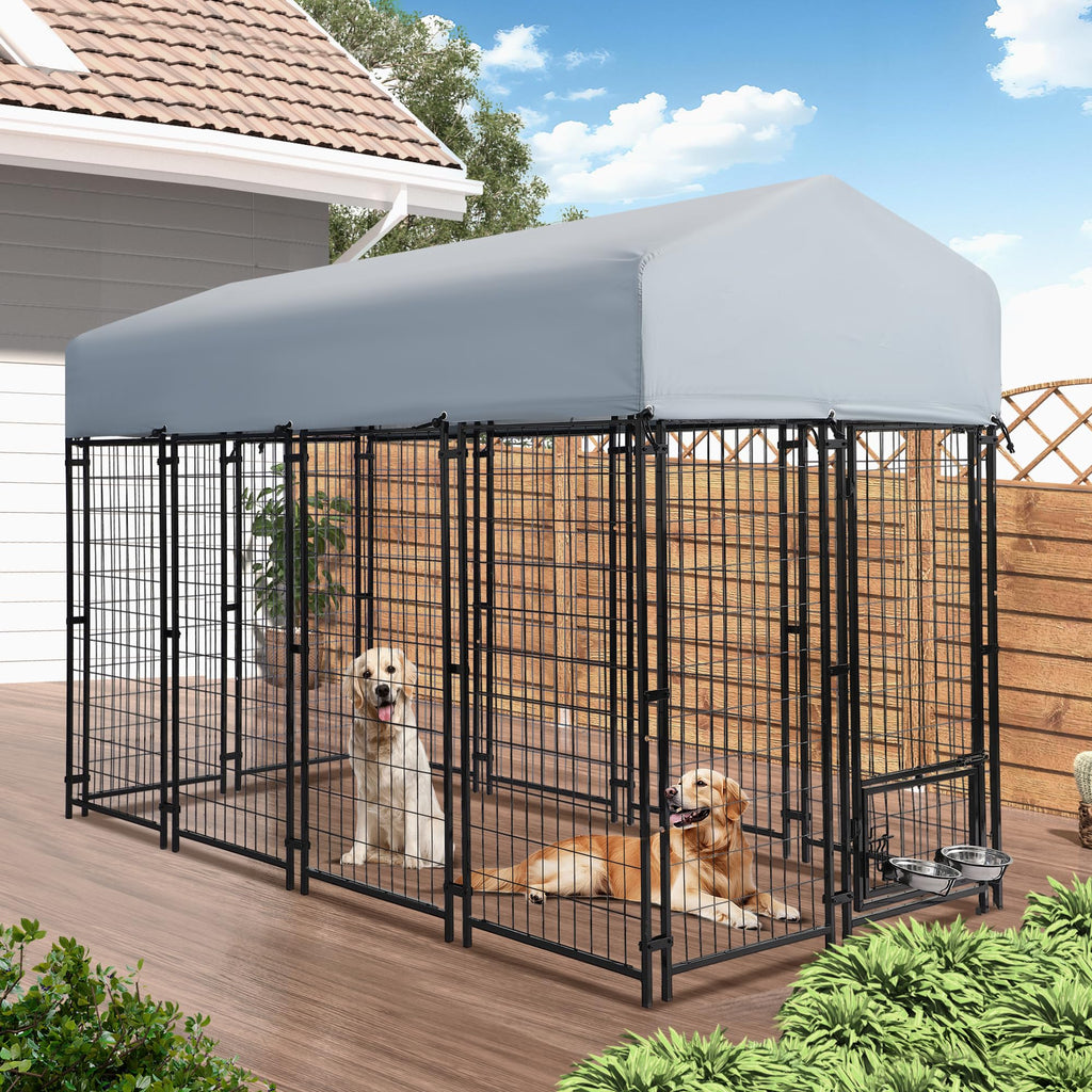 8x4x5.7 FT Heavy Duty Outdoor Dog Kennel with Roof G592365