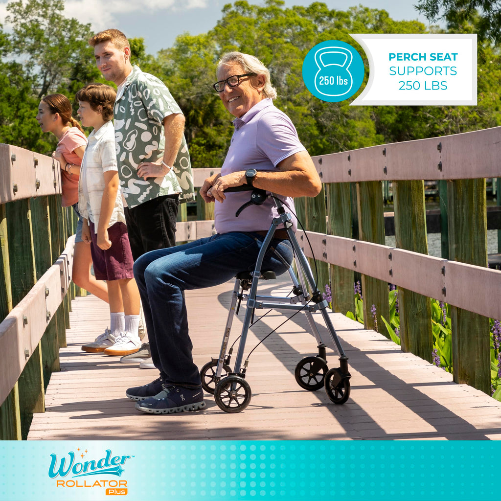 Lightweight Folding Mobility Aid with Four Wheels and Seat R92981