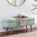 Oval Storage Bench with Rubber Wood Legs Gray L55675